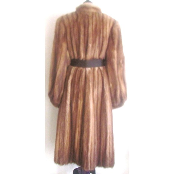 Designer Balencia Honey Blonde Soft Pelt's Long Length Mink Coat Large - Picture 5 of 16